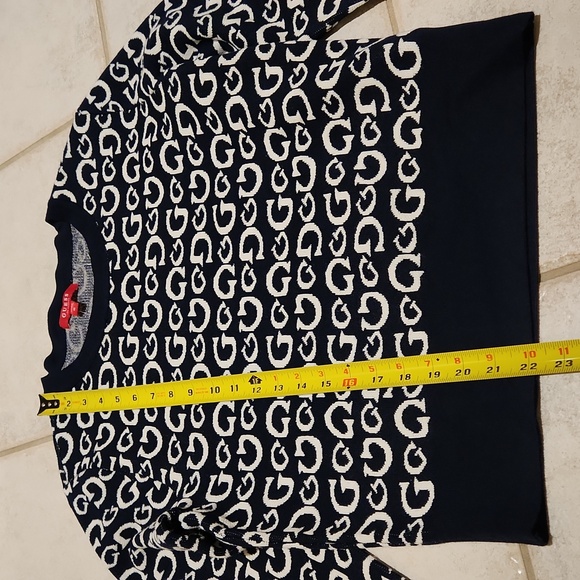 NWT ❗️ Guess navy and white logo sweater size medium - Picture 8 of 13